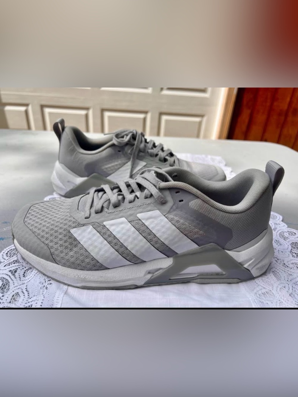 adidas Men’s Gray and White Athletic Sneakers